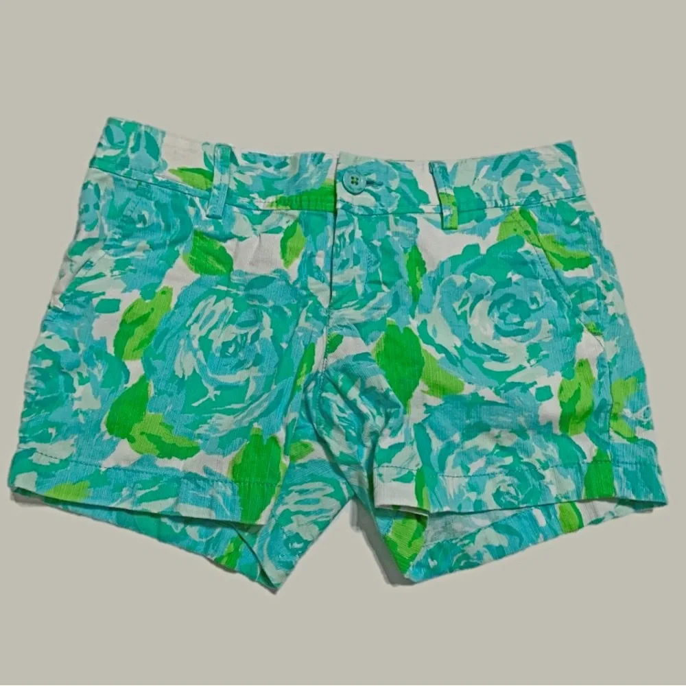 Lilly Pulitzer Callahan Shorts - Poolside Blue Rose First Impression - Size 2 - Picture 3 of 8